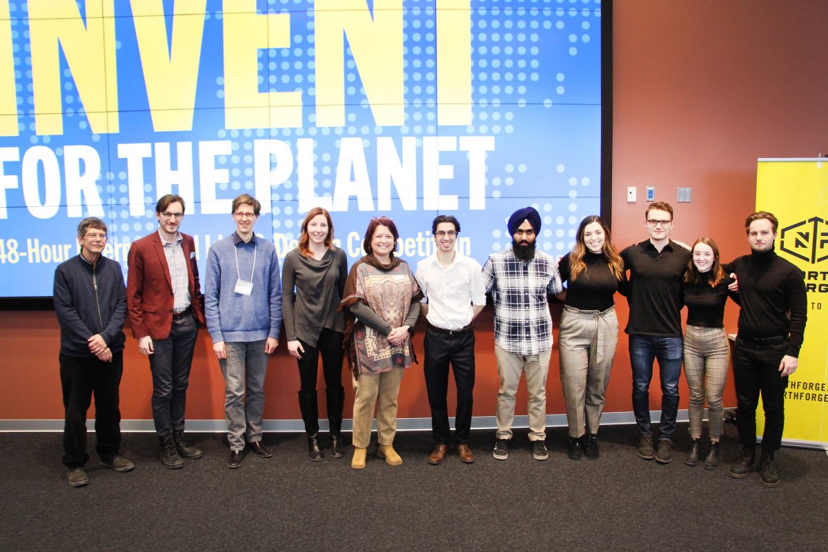 Winning team of Invent for the Planet including the event judges