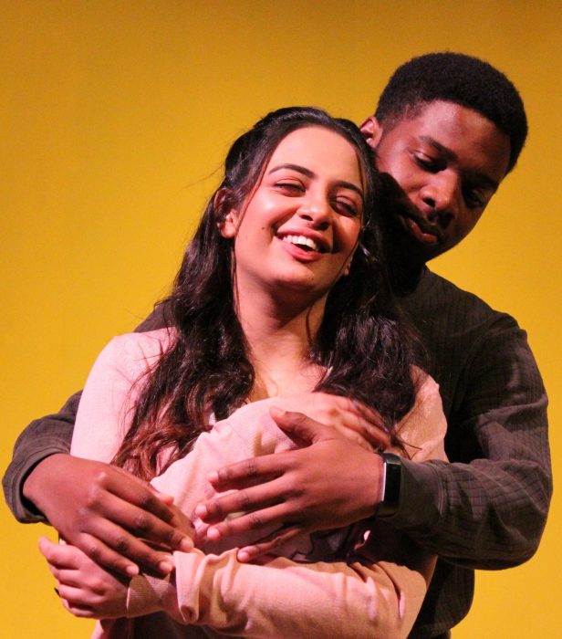 Two actors embracing. From the play Capture Me.