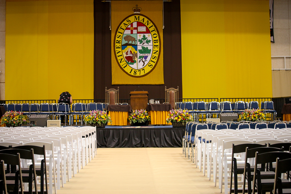 Chairs sit empty before Spring Convocation 2019 begins