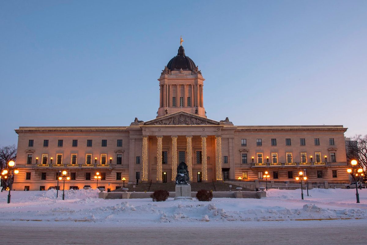The Manitoba Legislative Building in winter. // Image from the Legislative Assembly/Facebook.