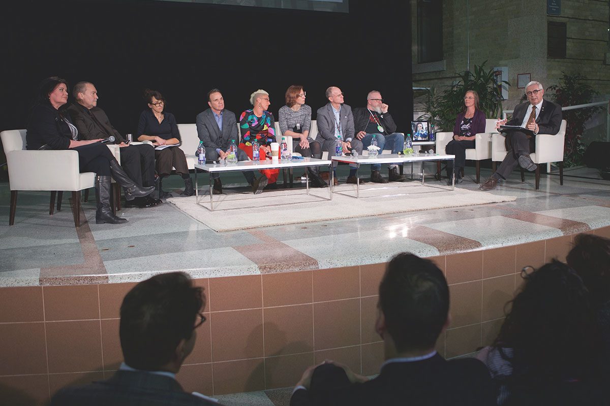 Panelists discuss curbing the impacts of drug addiction at the Visionary Conversations event on March 5, 2020.