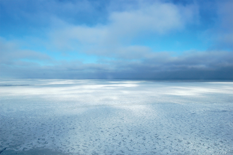 A clear blue Arctic sky.