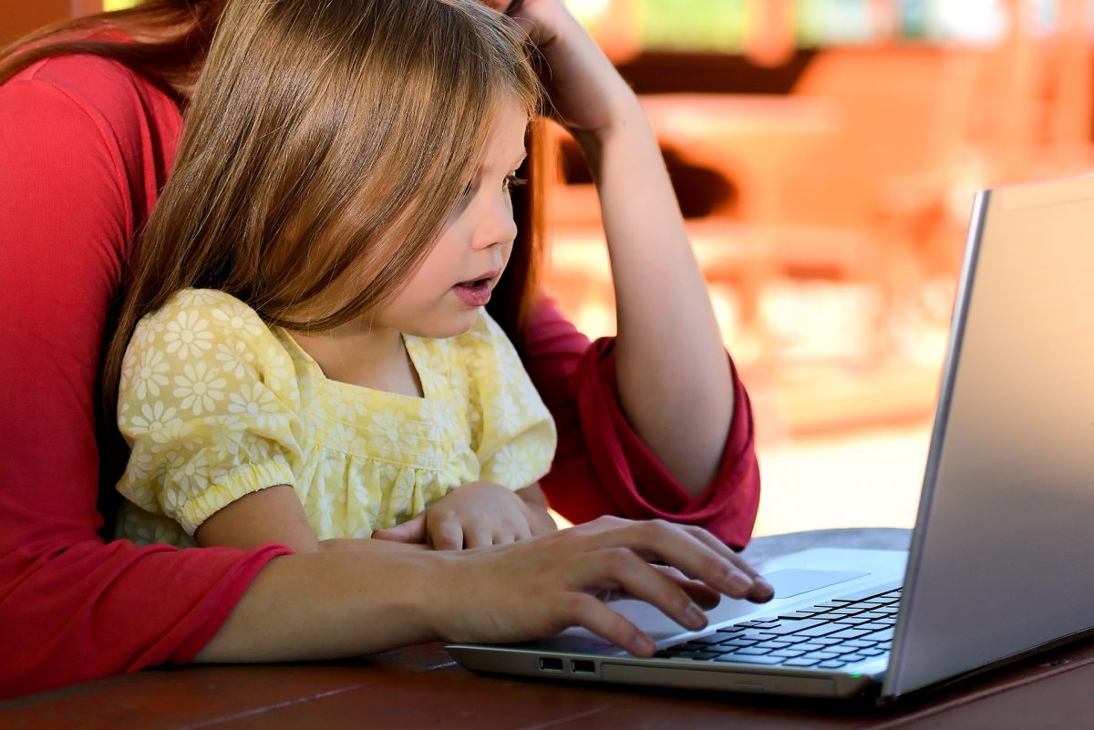 young child at computer