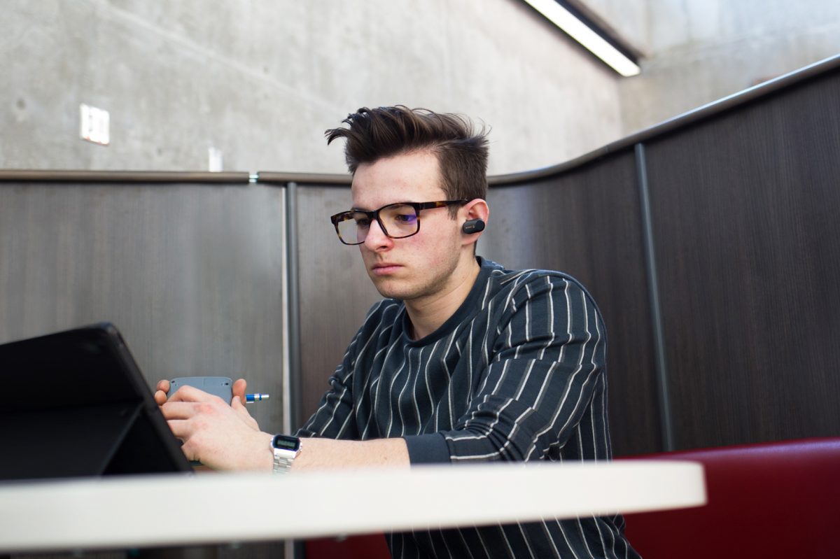 Student on laptop.