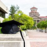 Convocation hat and admin building