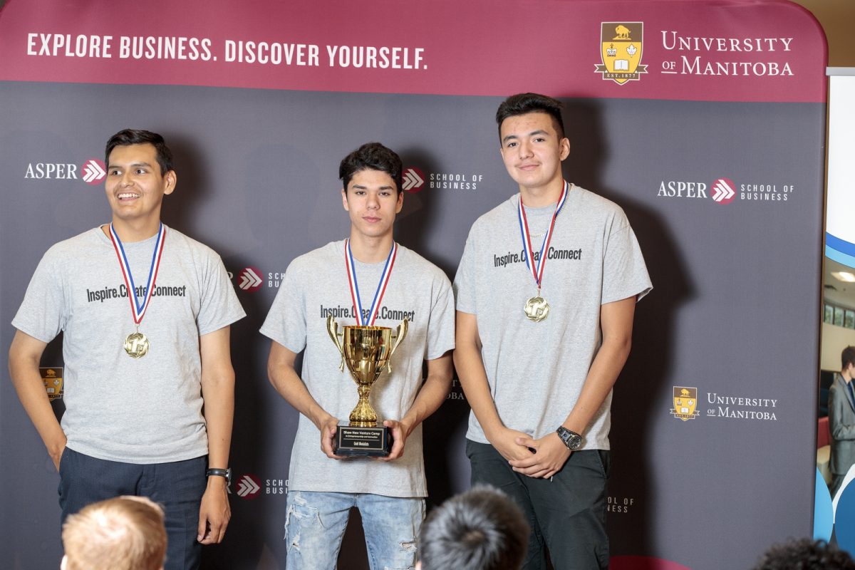 Three Boys on a podium