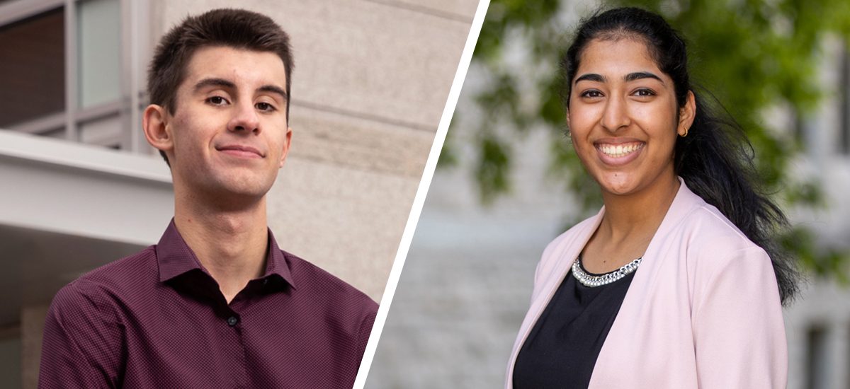 Joshua Bond and Shubhneet Thind, 2020 Schulich Leaders Scholarship recipients.