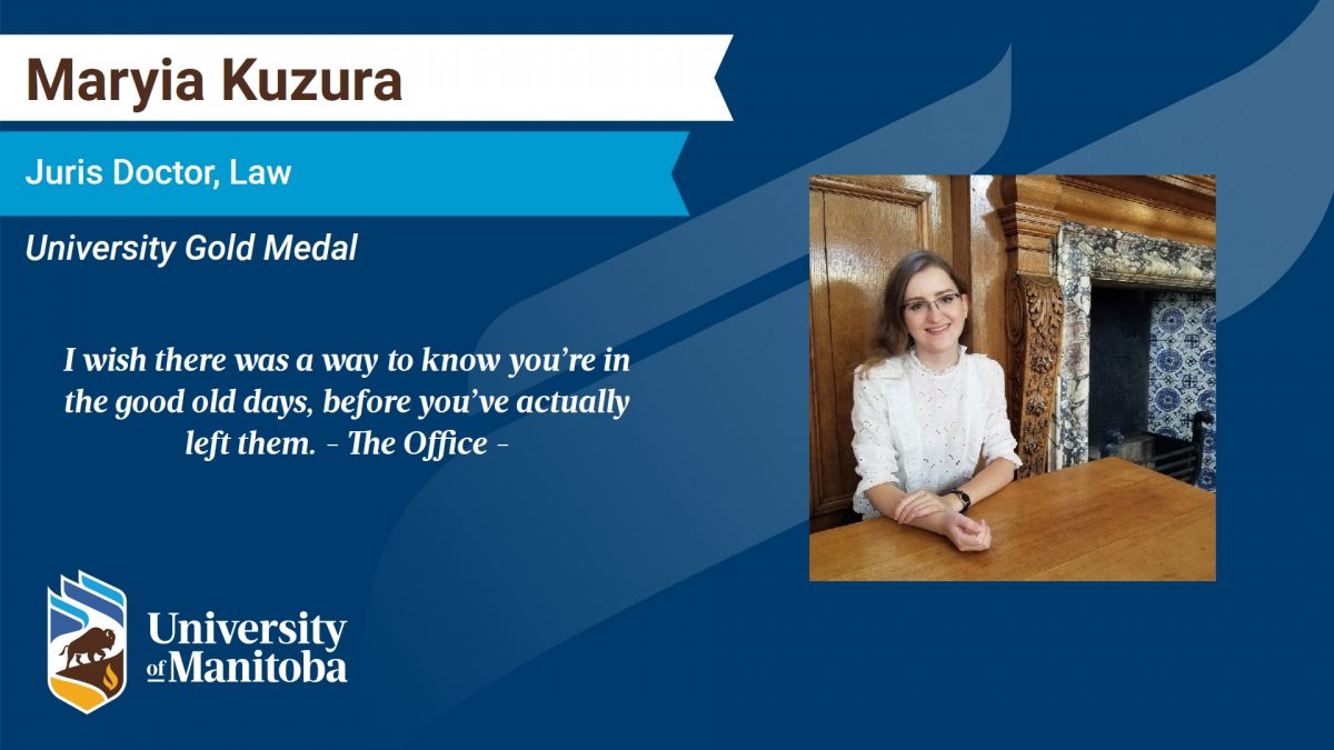Maryia Kuzura, Faculty of Law Gold Medalist 2020