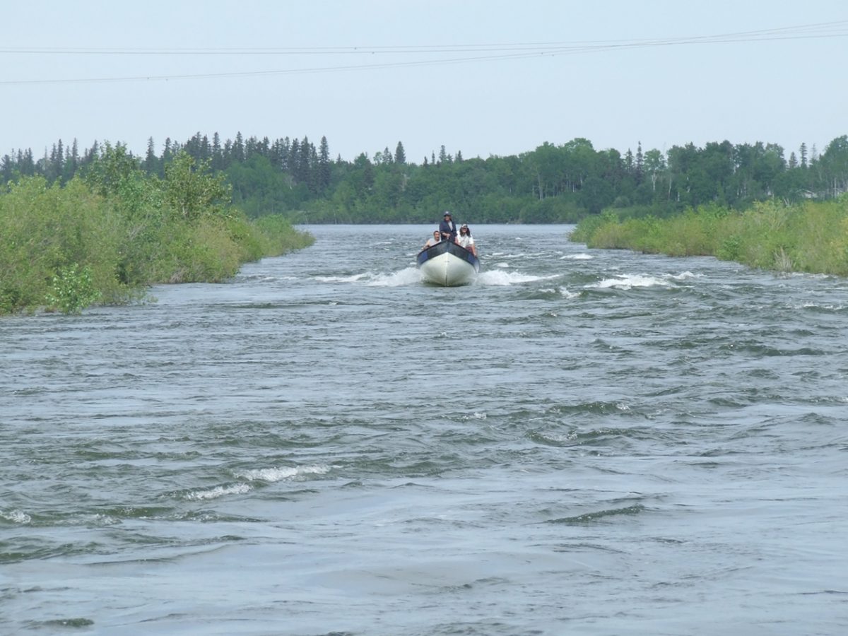 Boat in waterway northern Manitoba