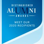 blue graphic for Distinguished Alumni Awards
