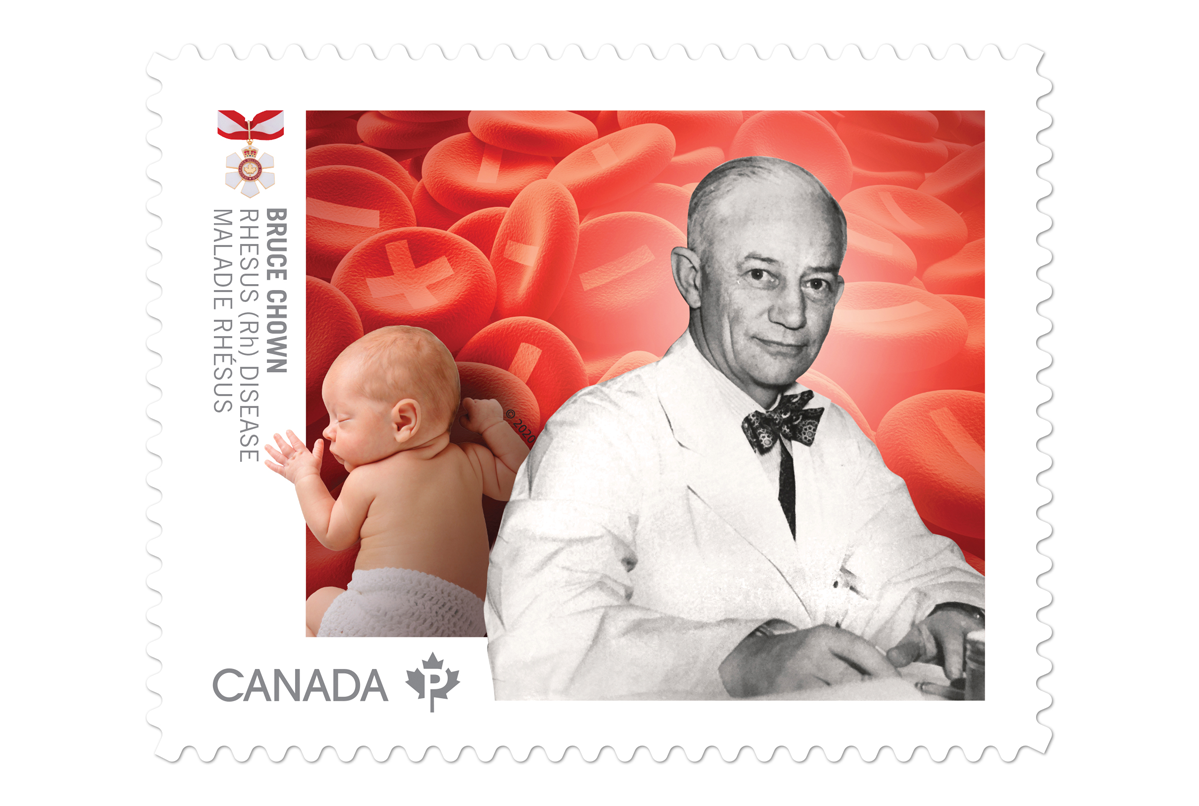 Dr. Bruce Chown on a stamp