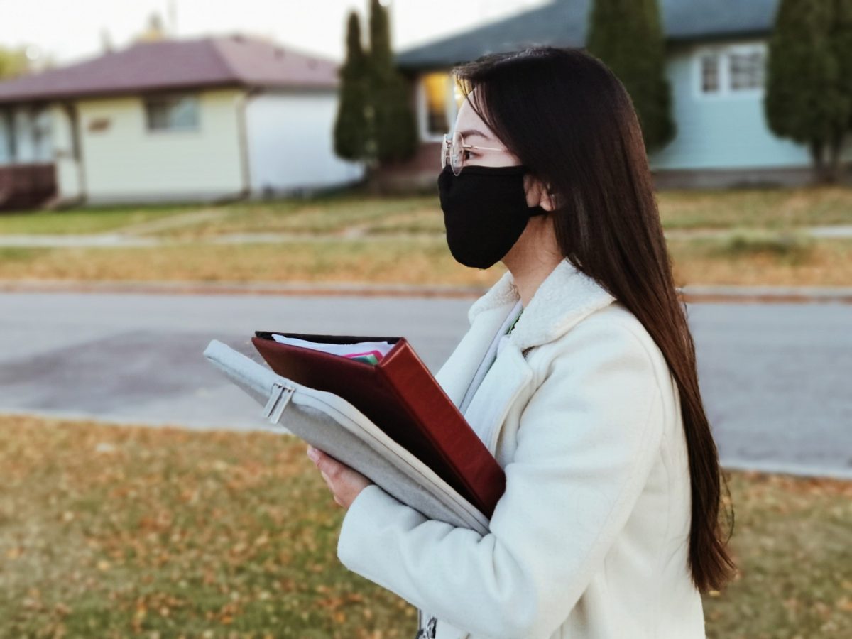 student wearing mask