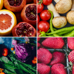 Array of vegetables and fruit