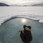 Optical measurement of a melt pond; Photo: Pierre Coupel