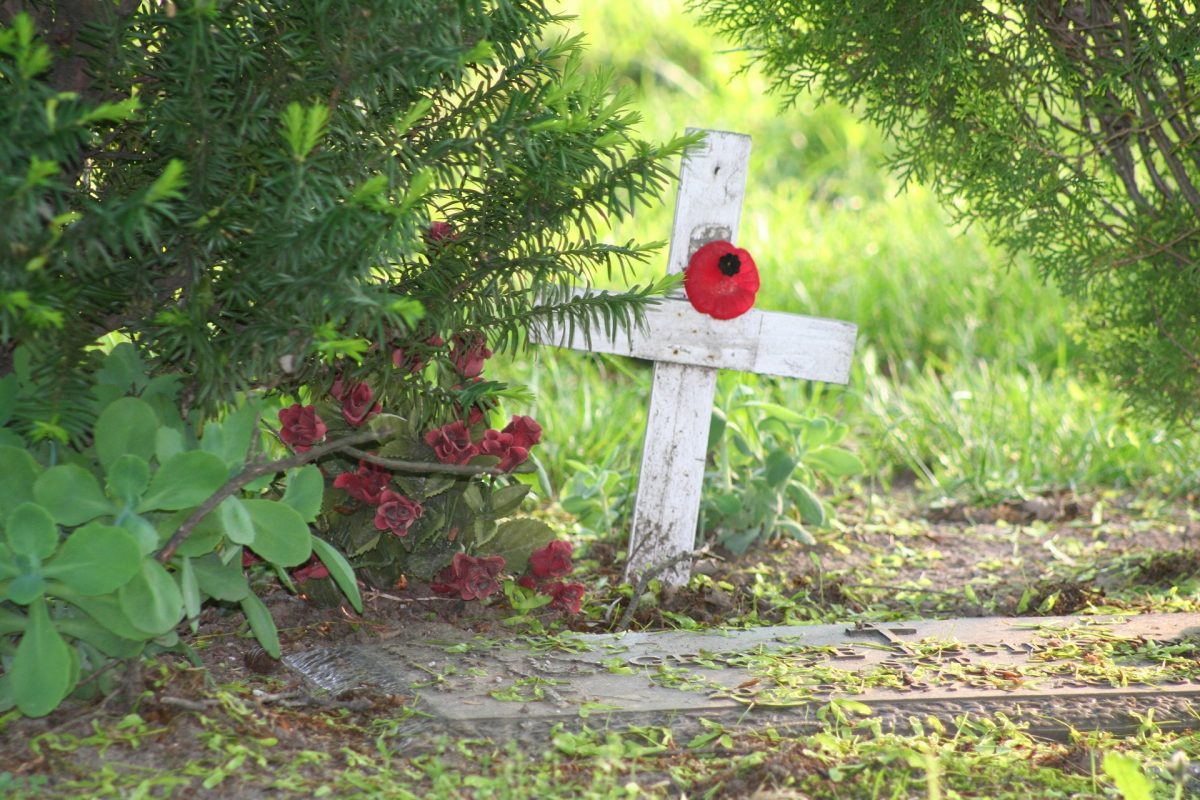 cross with poppy