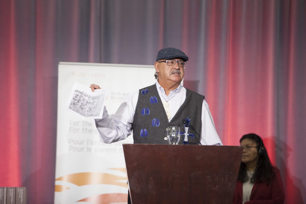 Eugene Arcand speaking at the Truth and Reconciliation Commission Ceremony