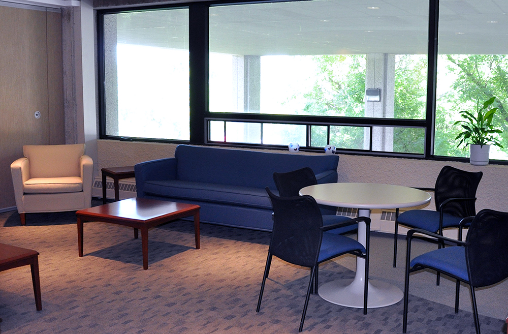 The Law Faculty staff lounge remains empty, but staff are finding ways to keep connected.