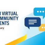 Graphic that says UM VIRTUAL COMMUNITY EVENTS - JANUARY