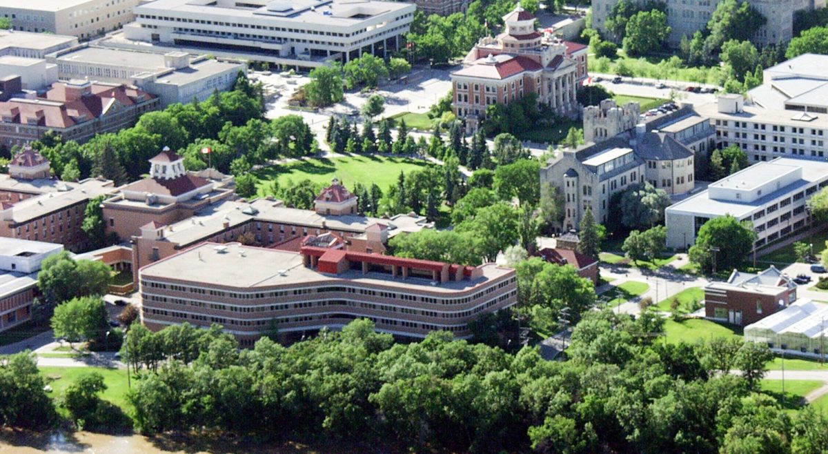 The Drake Building from an aerial view.