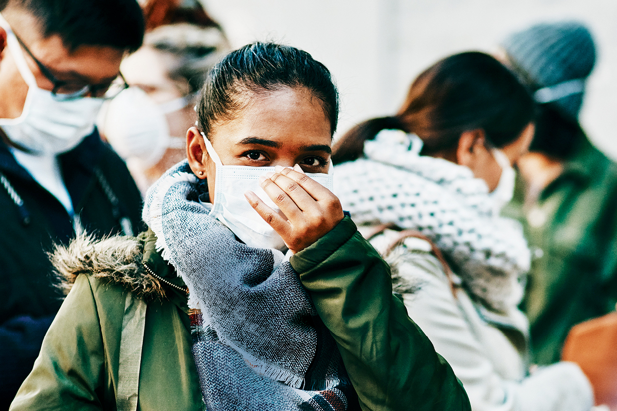 People wearing masks.