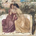 Fragments of Sappho? The 2014 discovery was of five stanzas of one poem and portions of a second. ('Sappho and Erinna in a Garden at Mytilene,'1864, by Simeon Solomon)