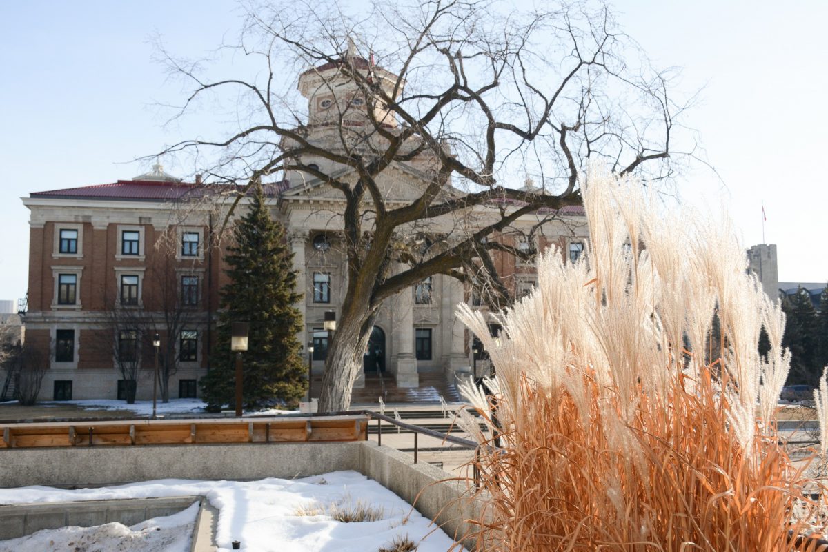 Admin building with trees