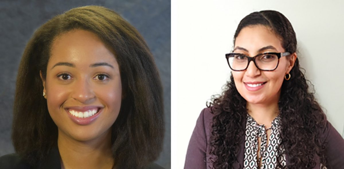 Head shots of two law students Reanna Blair and Menal Al Fekih