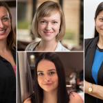 Four female Asper School of Business MBA students.