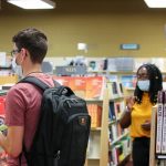 Masked Students in Bookstore