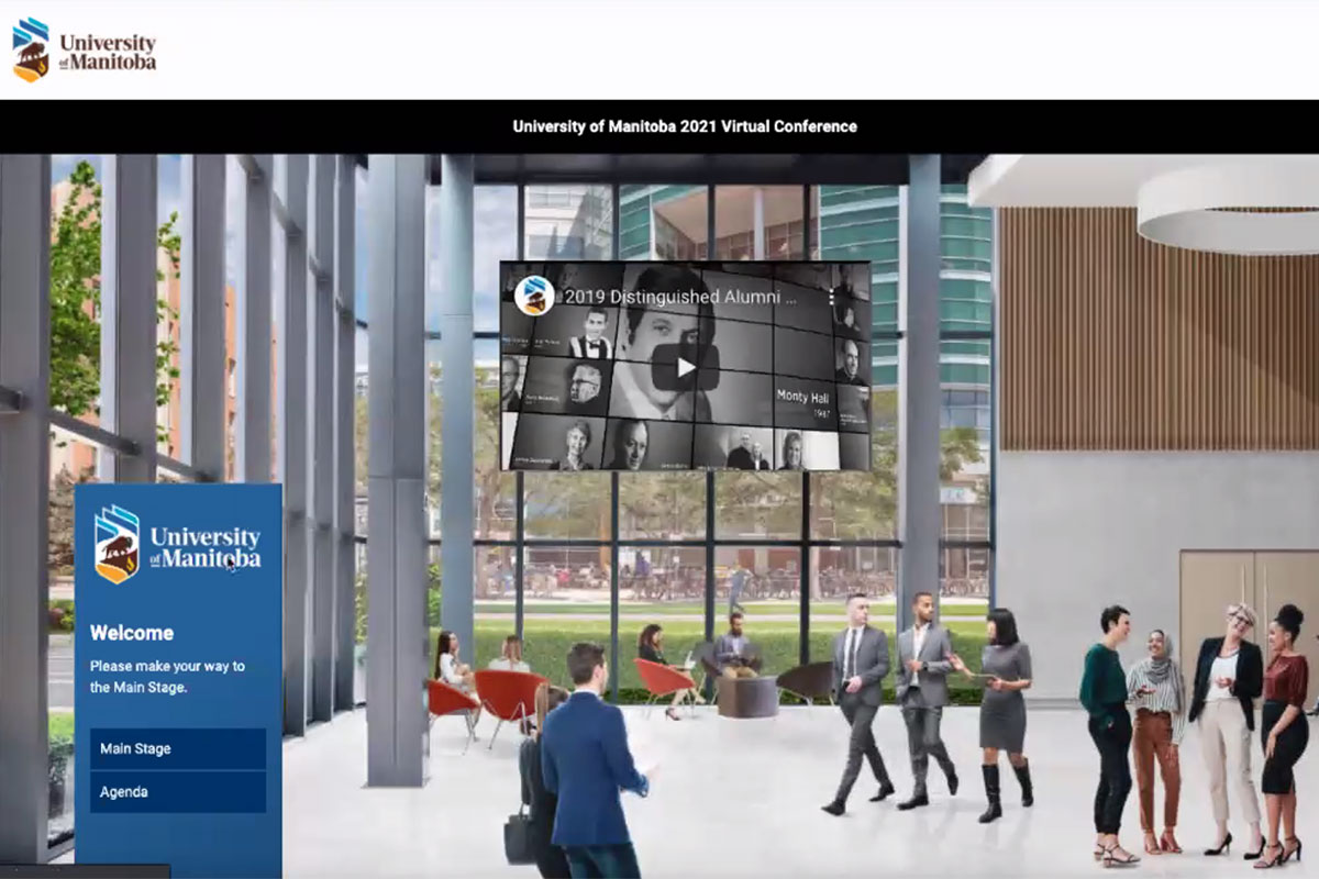 A screen shot of the Hugo virtual platform for Convocation.