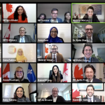 Screenshot of a virtual meeting of muslim members of Parliament in May 2021.