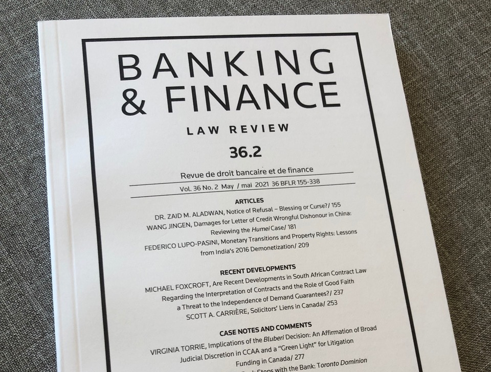 Cover of the Banking and Finance Law Review vol. 36 no. 2