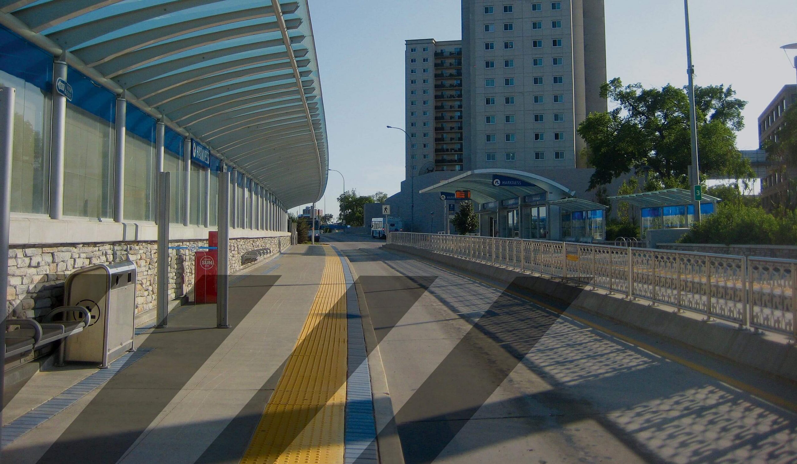 A bus rapid transit station.