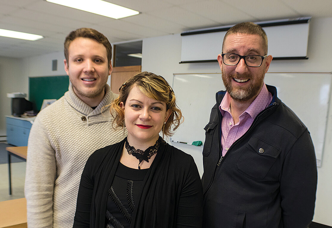 (L-R) outthereresearch.ca research team members Gustavo Moura, Clea Schmidt, Robert Mizzi.