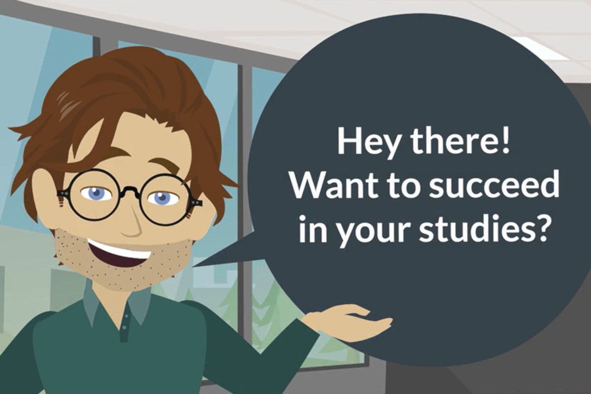Graphic conversation bubble: Want to succeed in your studies?