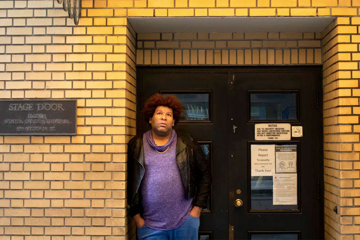 A Toronto actor and cabaret performer, a precarious employee, poses for a photo in April 2021 at the Elgin theatre. THE CANADIAN PRESS/Chris Young