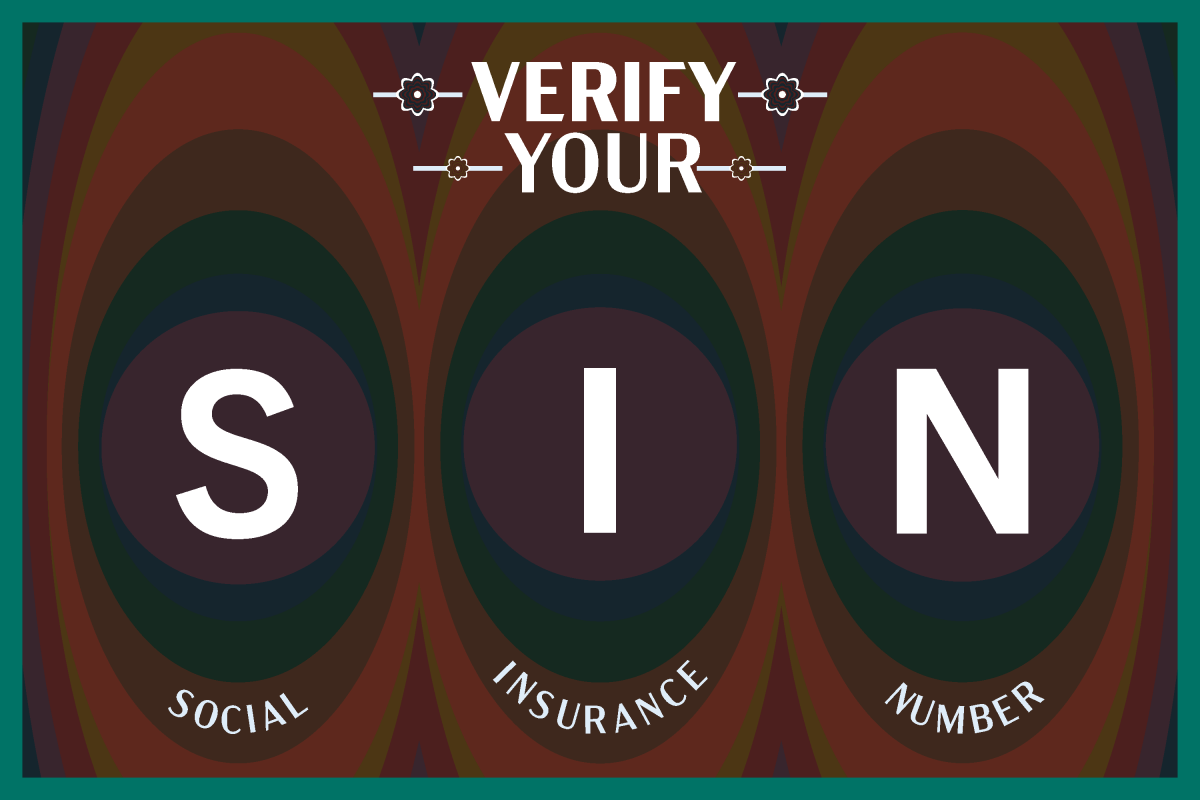 Graphic telling students to verify their SIN in Aurora.