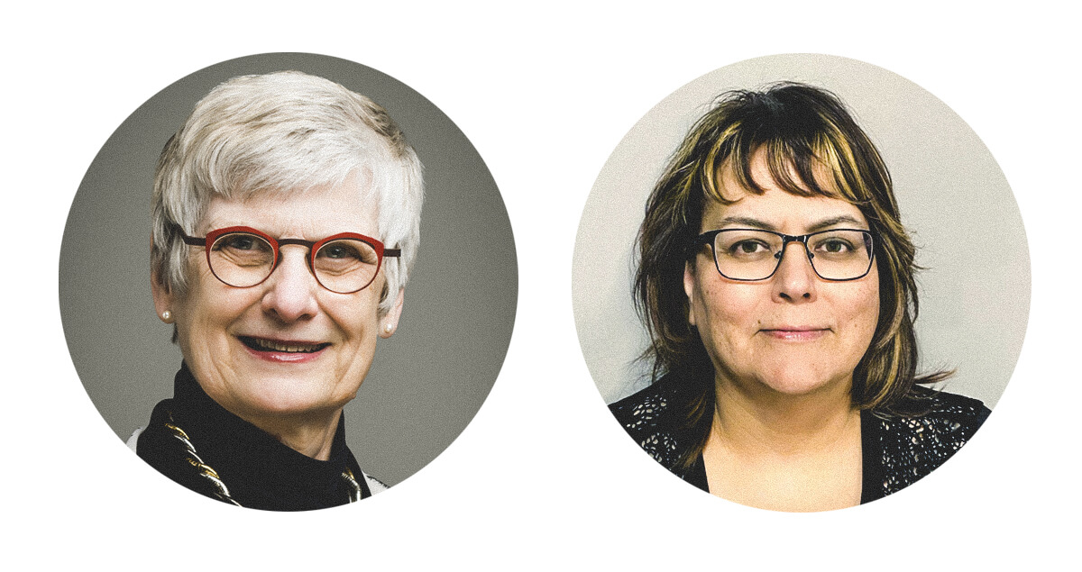Fall 2021 honorary degree recipients Senator Patricia Bovey (left) and Diana DeLaronde-Colombe (right) // Photos supplied