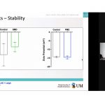 Image of Karim Sidhom presenting on Zoom. A slide titled, Results - Stability, is featured and reads Max Rady College of Medicine, Rady Faculty of Health Sciences and UM.