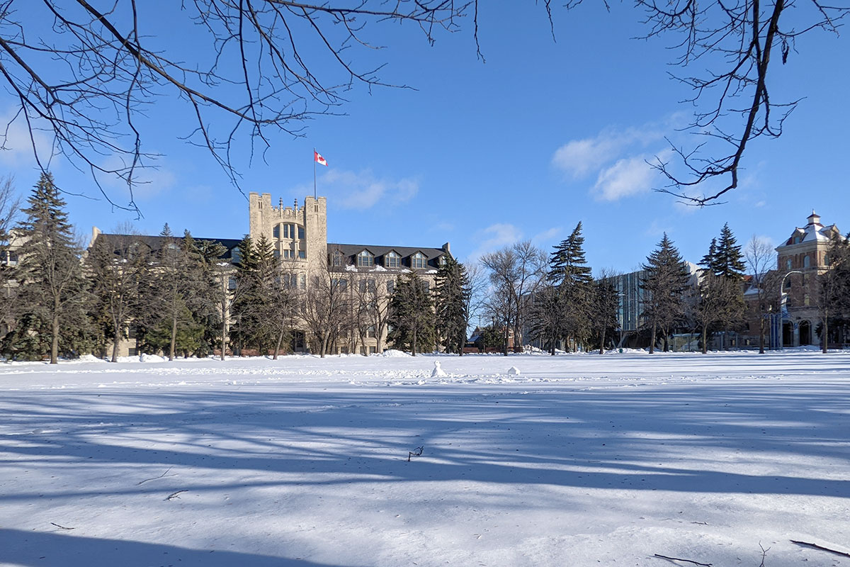 Fort Garry campus in winter, showing Tier Building. // Photo from Chris Reid