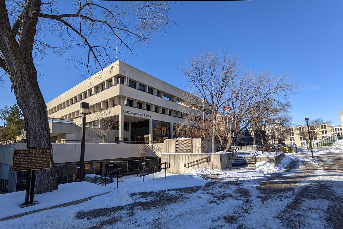 UMSU University Centre in winter, Nov. 2021