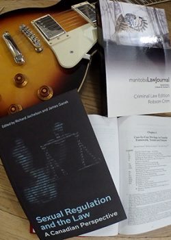 Publications by Dr. Richard Jochelson and a guitar.