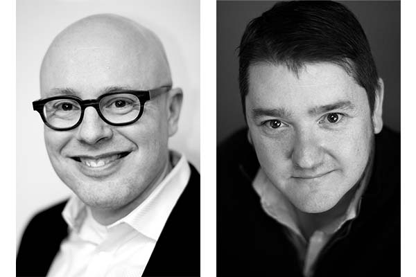 black and white headshots of law professors Bruce Curran and David Ireland taken by Dr Amar Khoday