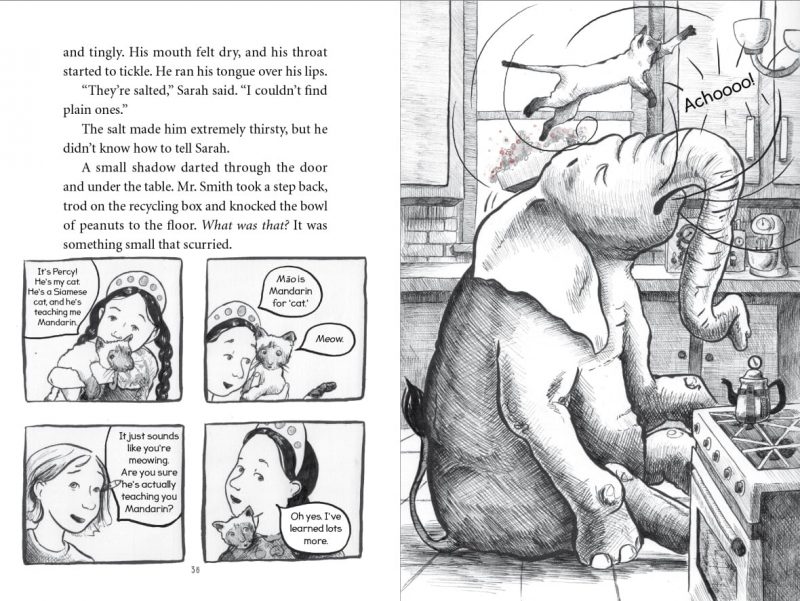 A page from Every Home Needs an Elephant by Jane Heinrichs. (Orca Book Publishers)