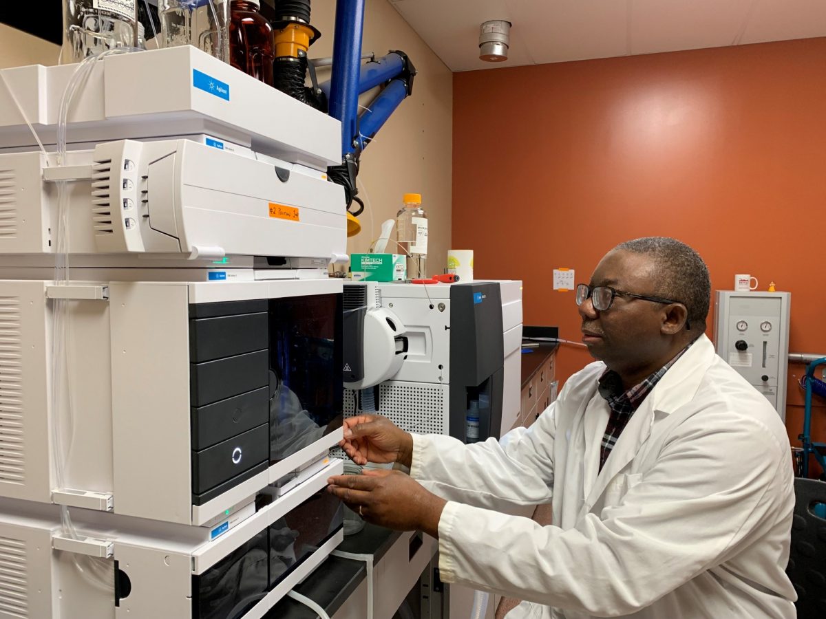 Dr. Rotimi Aluko in the lab