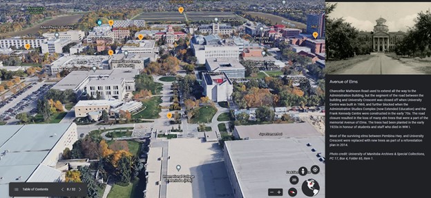 Screenshot of Google earth view of UM Fort Garry campus.