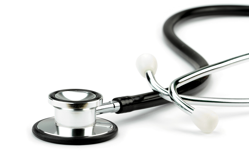 Stethoscope on white background.