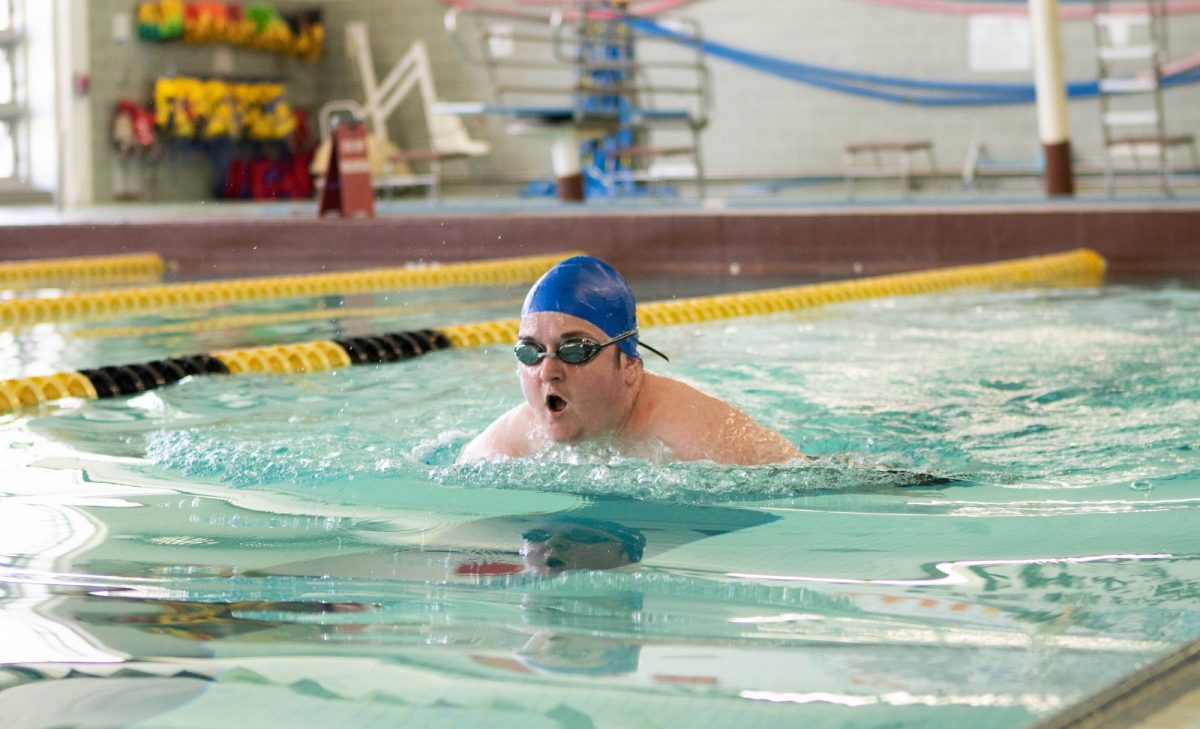 Derek swims in the Joyce Fromson Pool