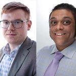 Headshots of Assistant law Professor Brandon Trask and third year law student Shawn Singh
