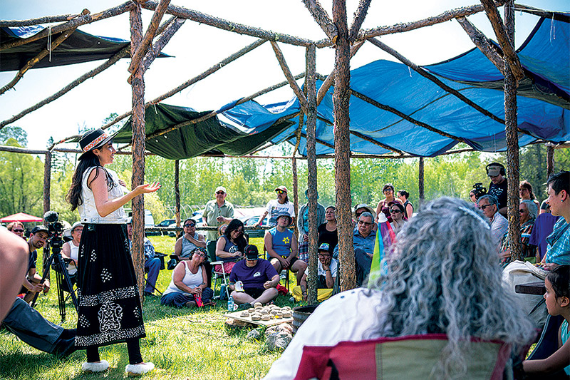 People gathered at the first Anishinaabe nibi inaakonigewin (water law) multi-day.